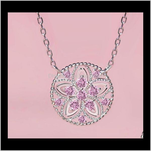 

necklaces & pendants jewelry s925 sterling sier cherry flowers pendant necklace choker for women wholesaele fashion drop delivery 2021 v1wxq, Silver