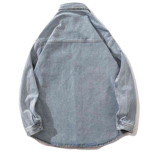

shirt hip washes water snap sleeve fashion streetwear denim male jackets hipster blue shirts, White;black
