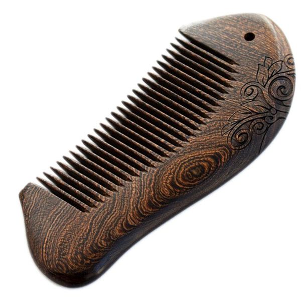 

natural sandalwood wood comb anti-static head massage combs pocket hair for women gifts styling brushes, Silver