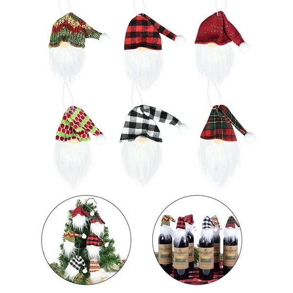 

christmas decorations gnome wine bottle cover faceless doll champagne covers home dinner table xmas tree hanging pendants