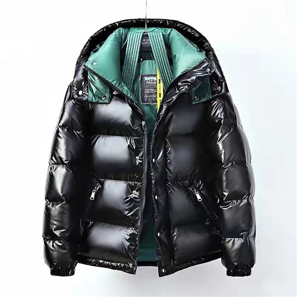 

men's winter down jacket warm coat waterproof windbreak loose the european and american style 211124, Black