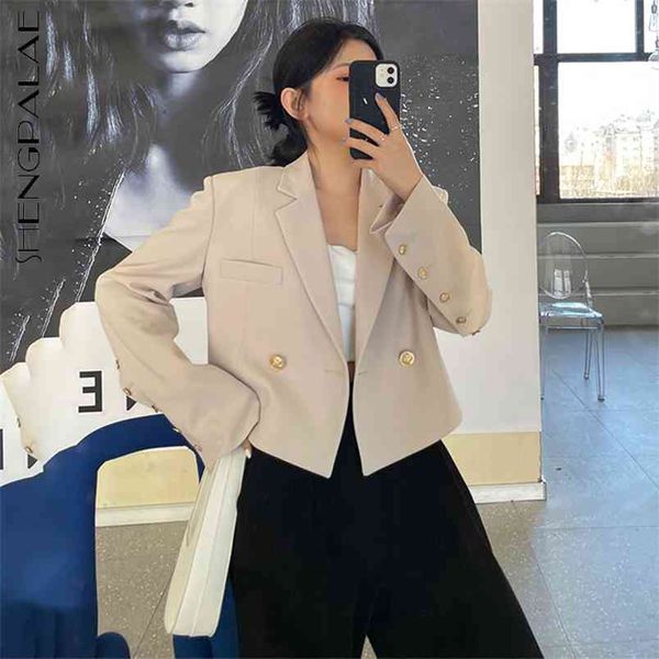 

solid color blazer women's spring autumn notched loose button back split long sleeve short suit coat female 210427, White;black