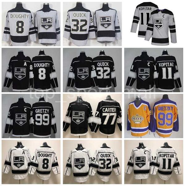 

men kids women hockey los angeles kings jerseyss 8 drew doughty 11 anze kopitar 32 jonathan quick 77 jeff carter 99 wayne gretzky black gray