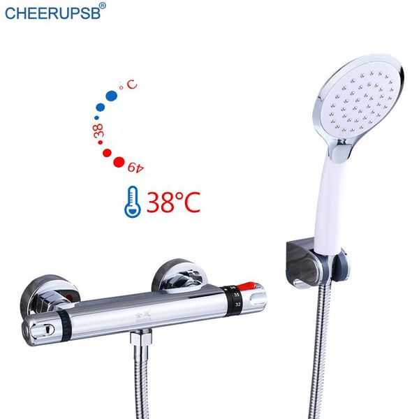

thermostatic bathtub faucet wall mounted solar energy shower tap brass water heater faucets hand held sprayer bath system bathroom sets