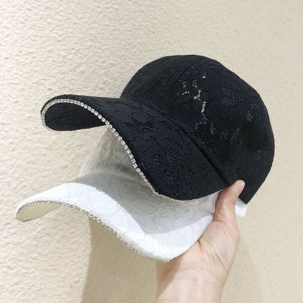 

caps fashion cap korean with lace and diamond brim for children, Blue;gray