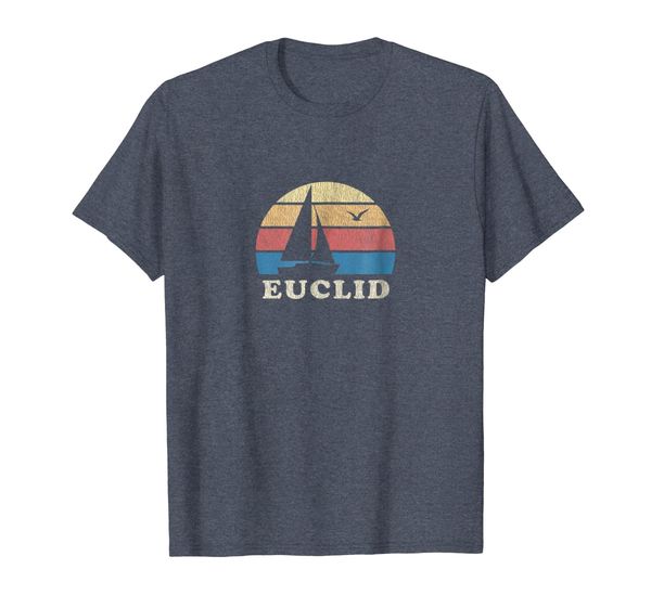

euclid oh t-shirt vintage sailboat 70s throwback sunset tee, White;black