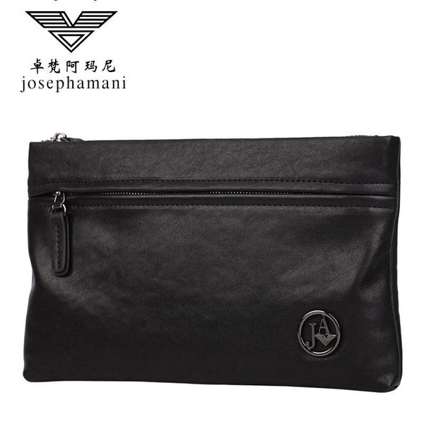 

wallets envelope package soft genuine leather wallet portfel large capacity clutch men high-end josephamani brand, Red;black