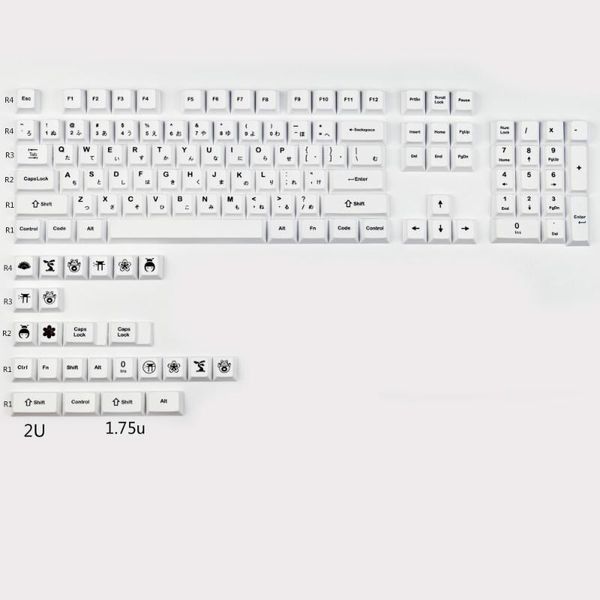 

keyboard mouse combos pbt keycap japanese cherry profile 128 keys minimalist white theme dye sublimation 1.75u 2u shift for mechanical