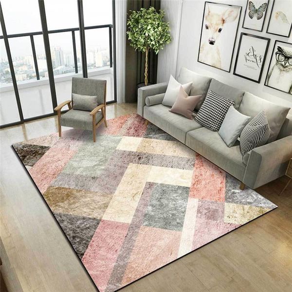 

powder gray rug-style modern imitation marble geometric mosaic carpet living room bedroom bed blanket kitchen bathroom floor mat carpets