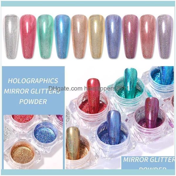 

salon health & beautybox holographics mirror nail glitter powder colorful shiny sequins chrome pigment dust diy art decorations1 drop delive, Silver;gold