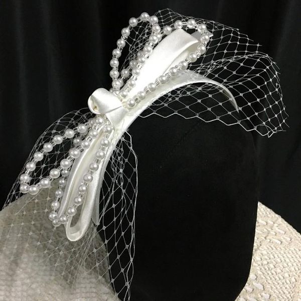 

hair clips & barrettes beautiful big pearl bow bezel headwear women headband girls vintage bands wide hairband hoop for accessories, Golden;silver
