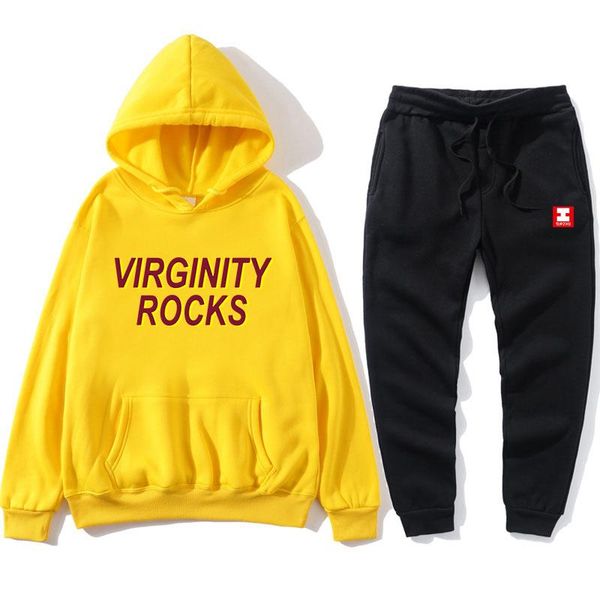 

men's tracksuits 2021 sale virginity rocks hoodie funny streetwear suits men/women autumn winter casual hoodies sweatshirts pullovers, Gray
