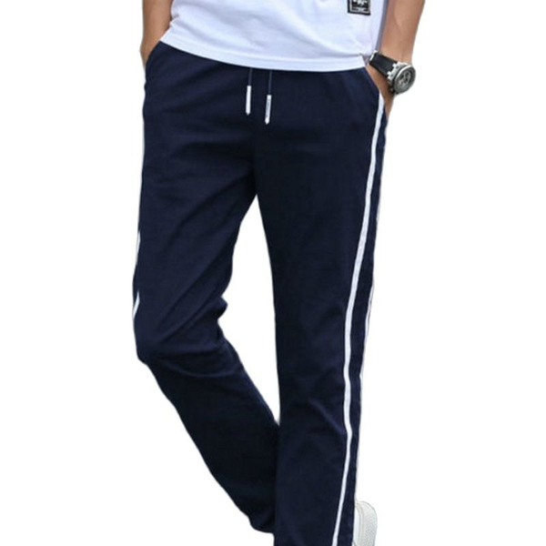 

men's fashion spring, summer, autumn, winter boys pants, youth sports south korean trend loose straight pants, Black