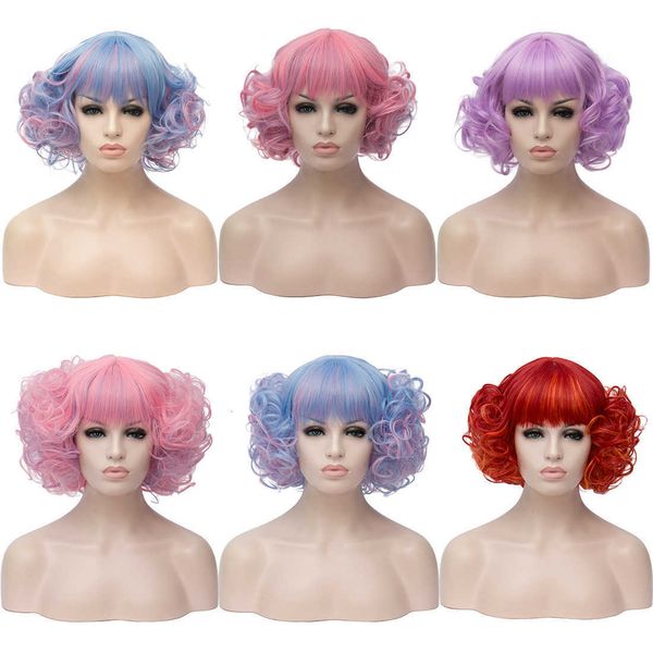 

shuyang wig fashion empty color curly bangs, Black