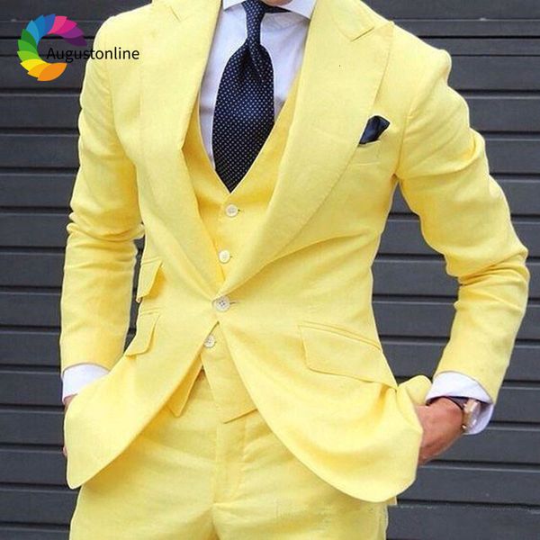 

men's suits & blazers slim fit yellow men for wedding bridegroom groom wear costume party prom casual tuxedo man blazer traje, White;black