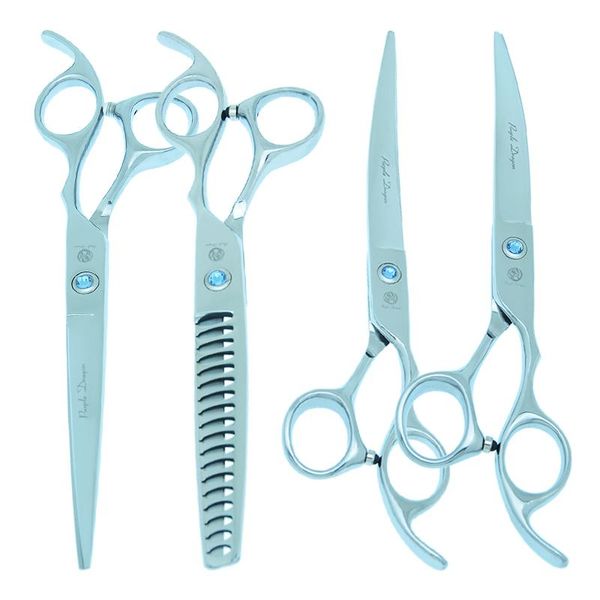 

hair scissors purple dragon 7" pet grooming dogs hairdressing cutting thinning curved shears professional pets groomer tijeras b0012b