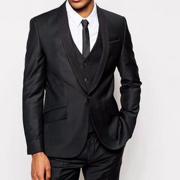 

men's suits & blazers formal classic 3 pcs slim fit easculino evening for men black shawl lapel single button wedding tailor groom tuxe, White;black
