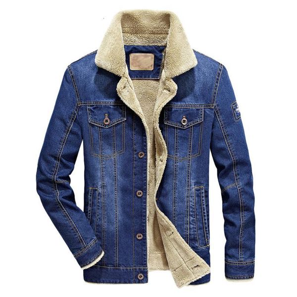 

Men's Down & Parkas Fashion Autumn Winter Pocket Button Flick Denim Hooded Jacket Top Coat High Quality Warm I4IS, Black