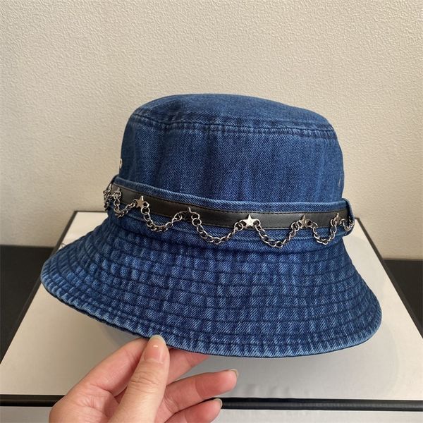 

star chain fisherman's hat early spring fashion simple vacation basin hat fashionable foreign style versatile cowboy hat zy, Blue;gray