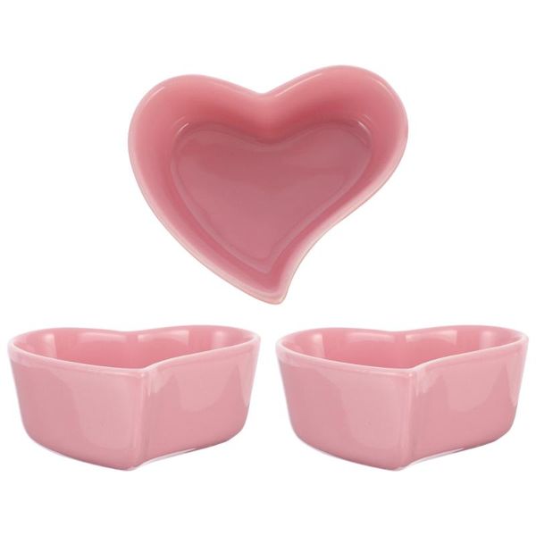

bowls 3pcs heart shape sauce bowl seasoning dishes soy ceramic vinegar