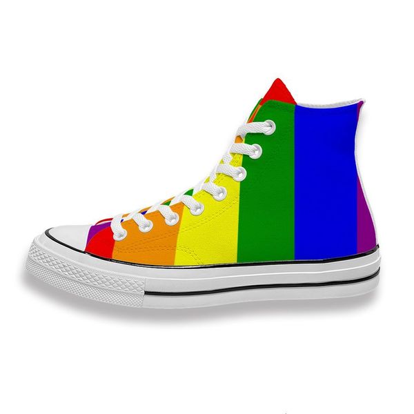 

custom printed gay pride rainbow flag sneakers high mens womens running sho skateboard diy trainers canvas casual shoe