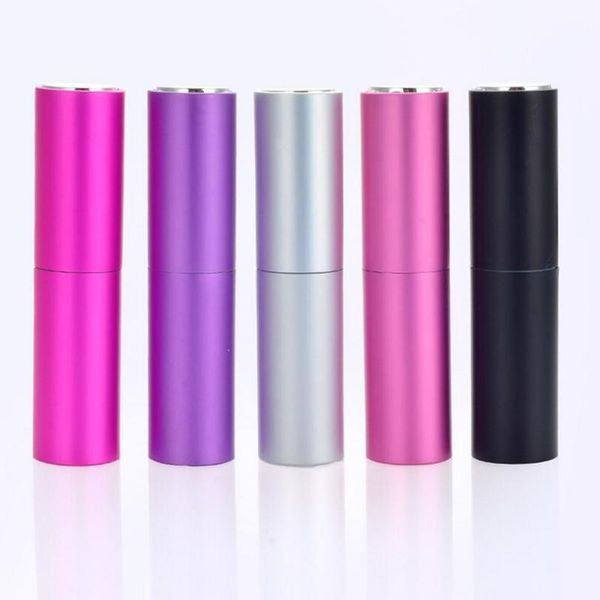

storage bottles & jars wholesale 8ml mini portable refillable aluminum perfume spray bottle empty glass tube for traveler lx1076
