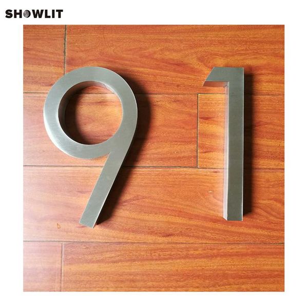 

other door hardware 8'' height custom made brushed stainless steel house numbers