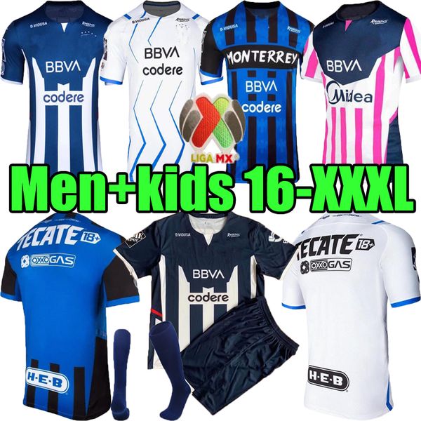 

men 21 22 monterrey soccer jerseys d. pabon r. funes mori 2021 2022 home away kids set football shirt v.janssen ake loba .vangioni camiset, Black;yellow