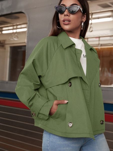 

slant pocket raglan sleeve jacket m1wc#, Black;brown