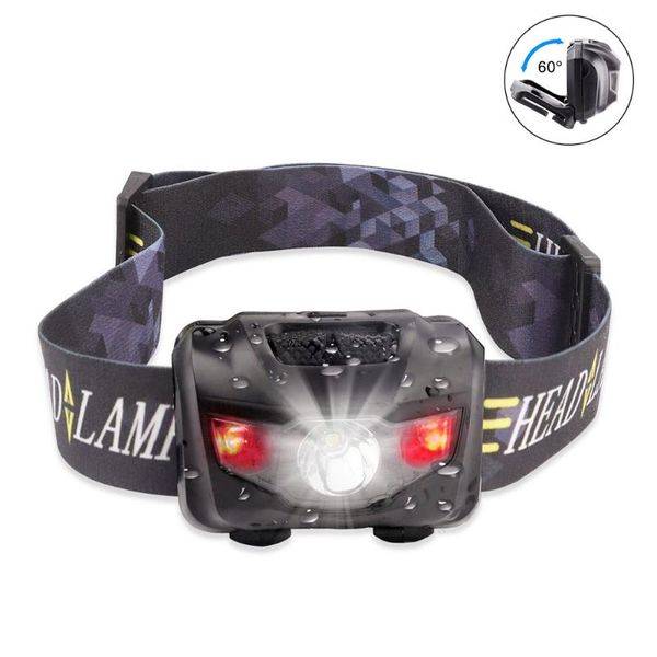 

camping headlamp mini outdoor waterproof 5 lights models r3+2 led batterys head light night fishing headlight headlamps