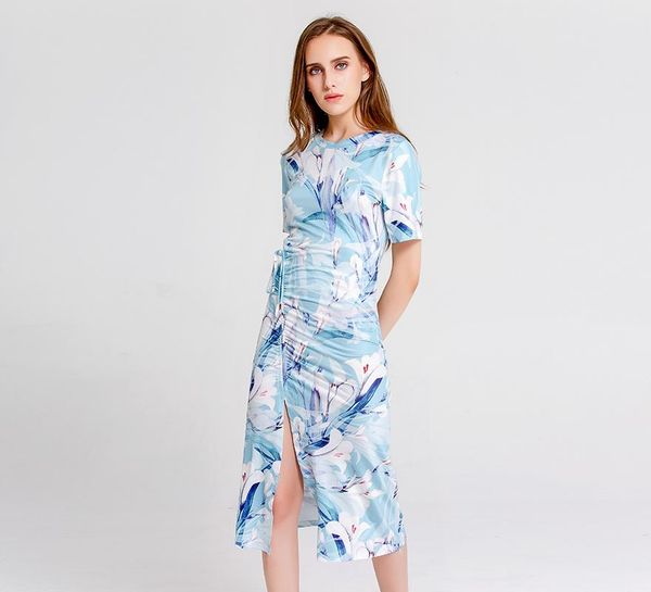 

casual dresses 2021 fashion elegant women comfortable summer print sun dress arrival temperament party beach cute a-line, Black;gray