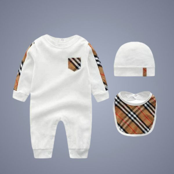 

newborn rompers 3 piece set for boys and girls children fashion luxury pure cotton jumpsuit, Blue
