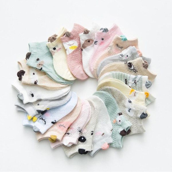 

5pcs baby socks born cartoon cotton infant toddler boys summer style girl clothes accessories, Pink;yellow