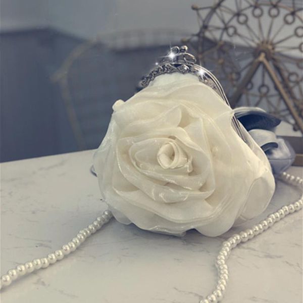 

evening bags fashion bag rose flower bride purse full dress mini handbag wedding clutch women party wallet dinner small