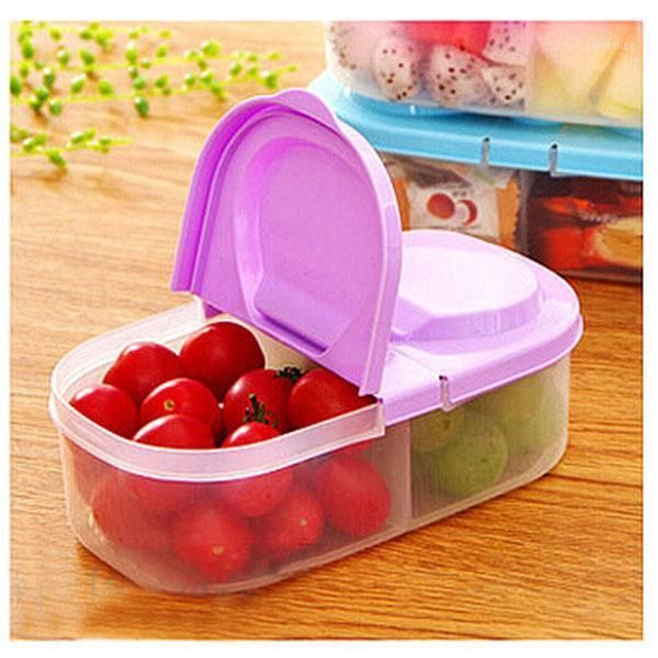 

storage bottles & jars plastic double-box buckle kitchen food clear fridge organizer fruit vegetable