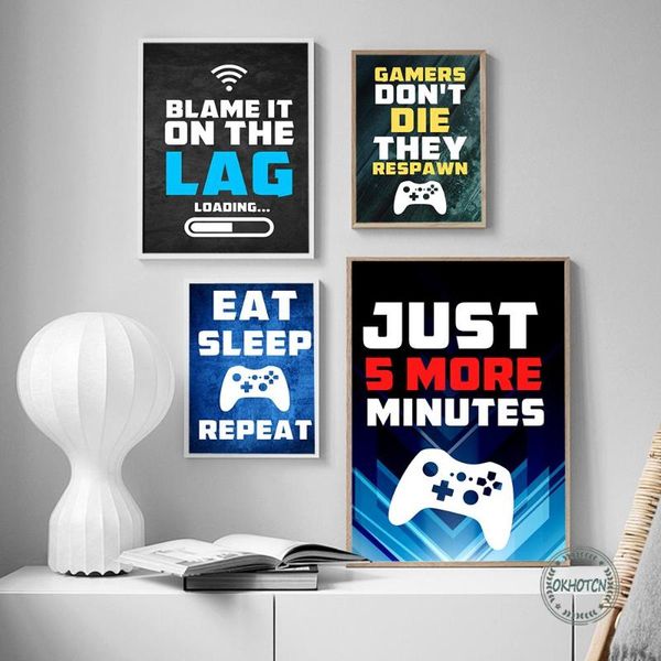 

paintings video game wall art canvas painting abstract party posters and prints modular gamer picture for boys room gaming decor