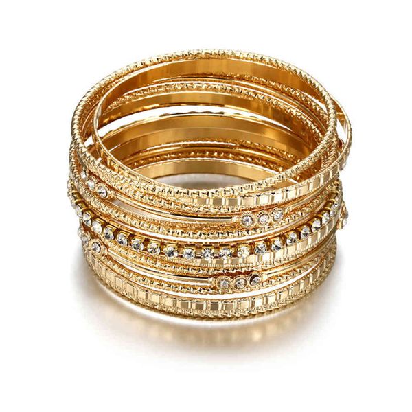 

bracelet bracelet jewelry multi-layer inlaid alloy bracelet female, Golden;silver