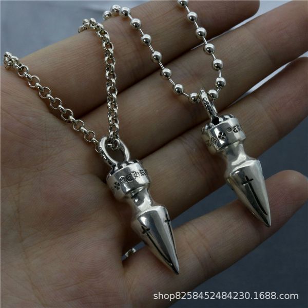 

trendy ch croquetai sier bomb necklace trendy hip hop punk couple's, Silver