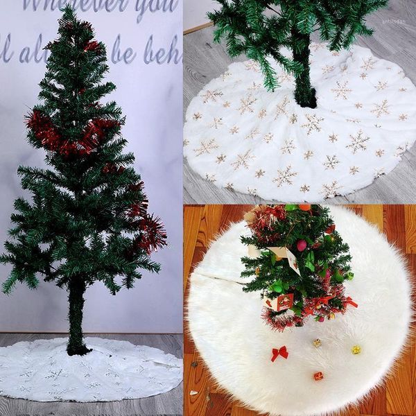 

christmas decorations white plush tree skirt aprons carpet for home year xmas decor 31"/36"/48"