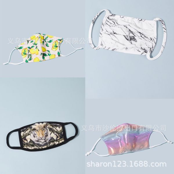 

sunscreen fashion multi color printing ice animal butterfly hanging ear fabric mask washable and dustproof