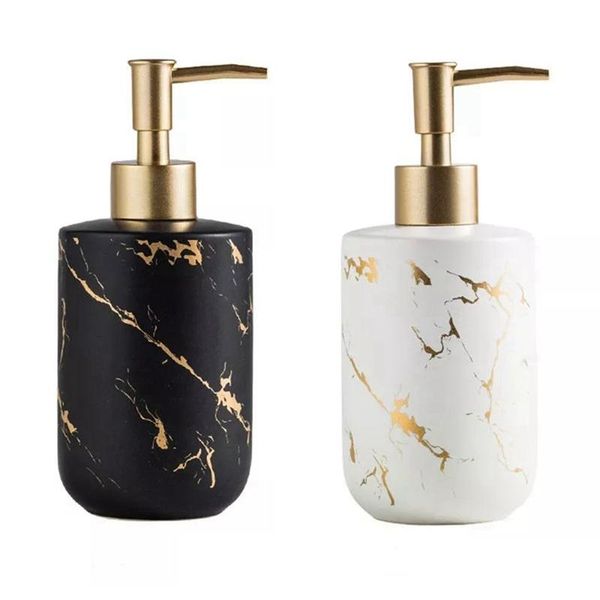 

liquid soap dispenser 2pcs 300ml emulsion bottles creative latex dispensers bathroom set, black matte & white