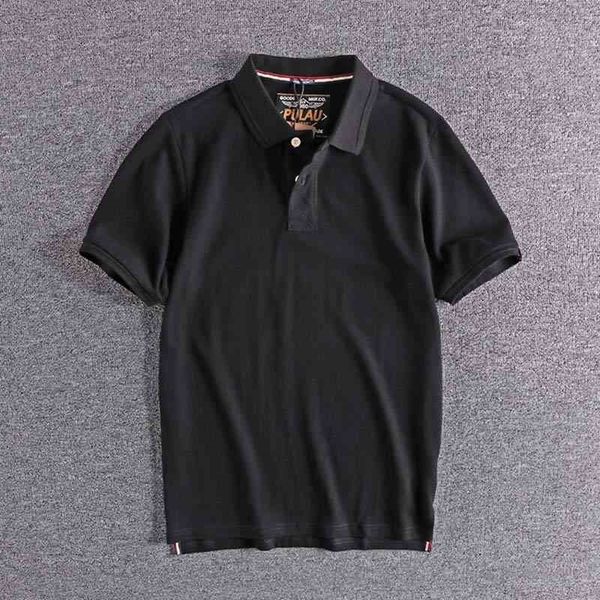 Neuankömmling Einfache solide Baumwolle Revers Kurzarmhemden Europäische und amerikanische Herren-Polo-Tops von hoher Qualität günstig zum Verkauf 210401