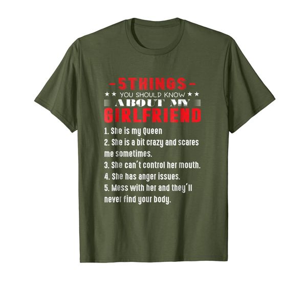 

Mens 5 things you should know about my girlfriend funny T-shirt, Mainly pictures