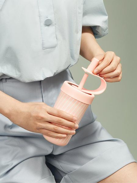 

water bottles portable fashion vacuum flasks stainless steel student cartoon thermoses straw travel termo de agua drinking accessories di50b