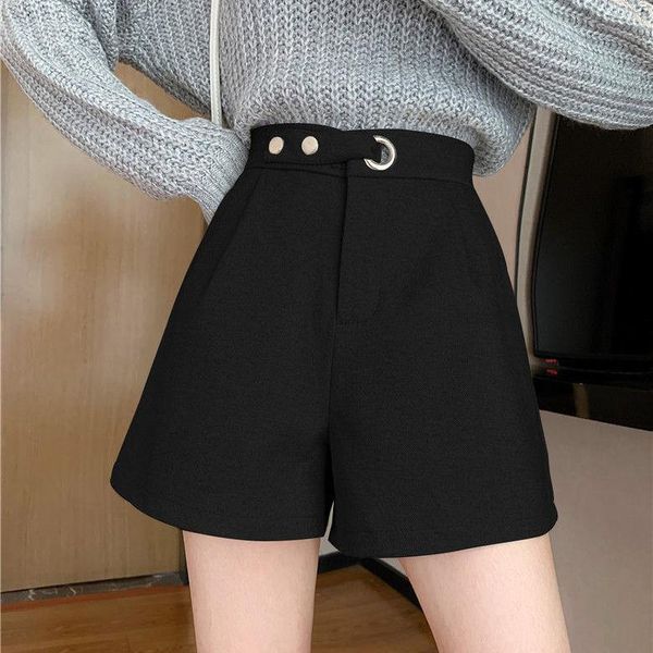 

women's shorts women autumn and winter plus size clothes high waist for a- line pants ropa mujer, White;black