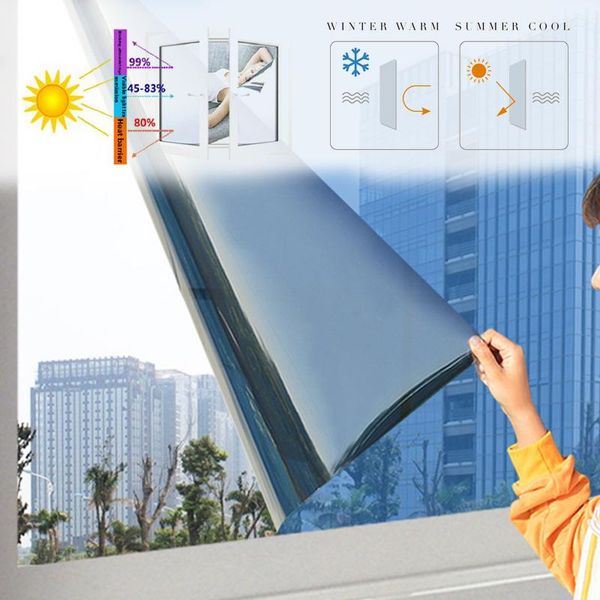 

window stickers adhesive film mirror wall privacy sun blocking reflective tint one way heat insulation