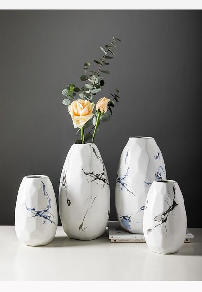 

vases modern european-style flower arrangement artificial vase creative ceramic ink painting small with painted gold home