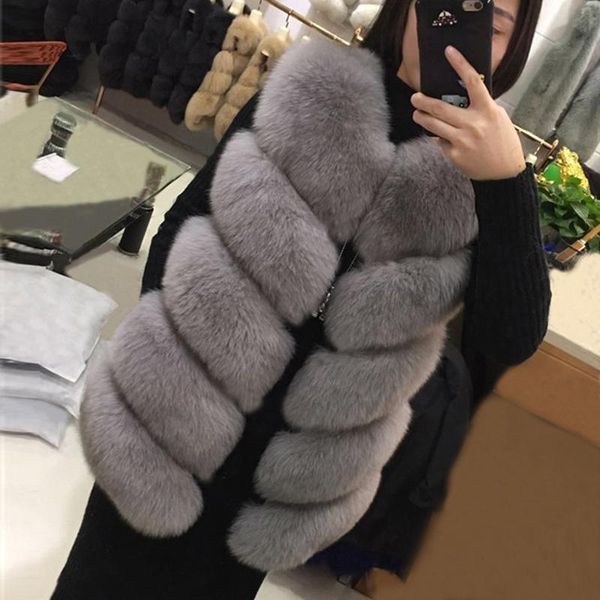 

women's fur & faux wenfly female vest jacket coat ladies winter warm thick loose oversize england outerwear fluffy women, Black