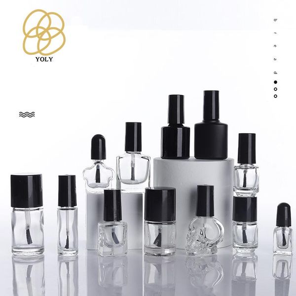 

storage bottles & jars 2/5/10/15ml sub-packed nail polish bottle with brush, glass empty bottle, blending bottle,transparent and light-proof