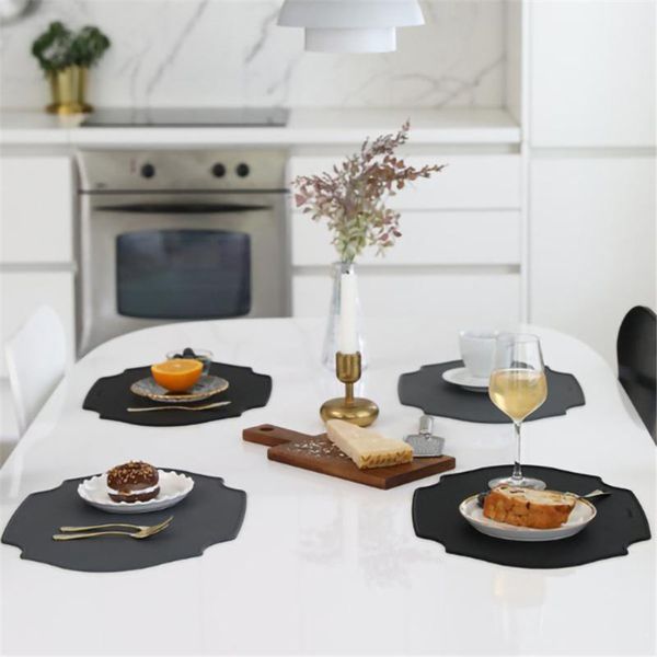 

mats & pads 45*32cm irregular silicone placemat tableware oil resistant heat insulation non-slip tablemat kitchen washable cup pad